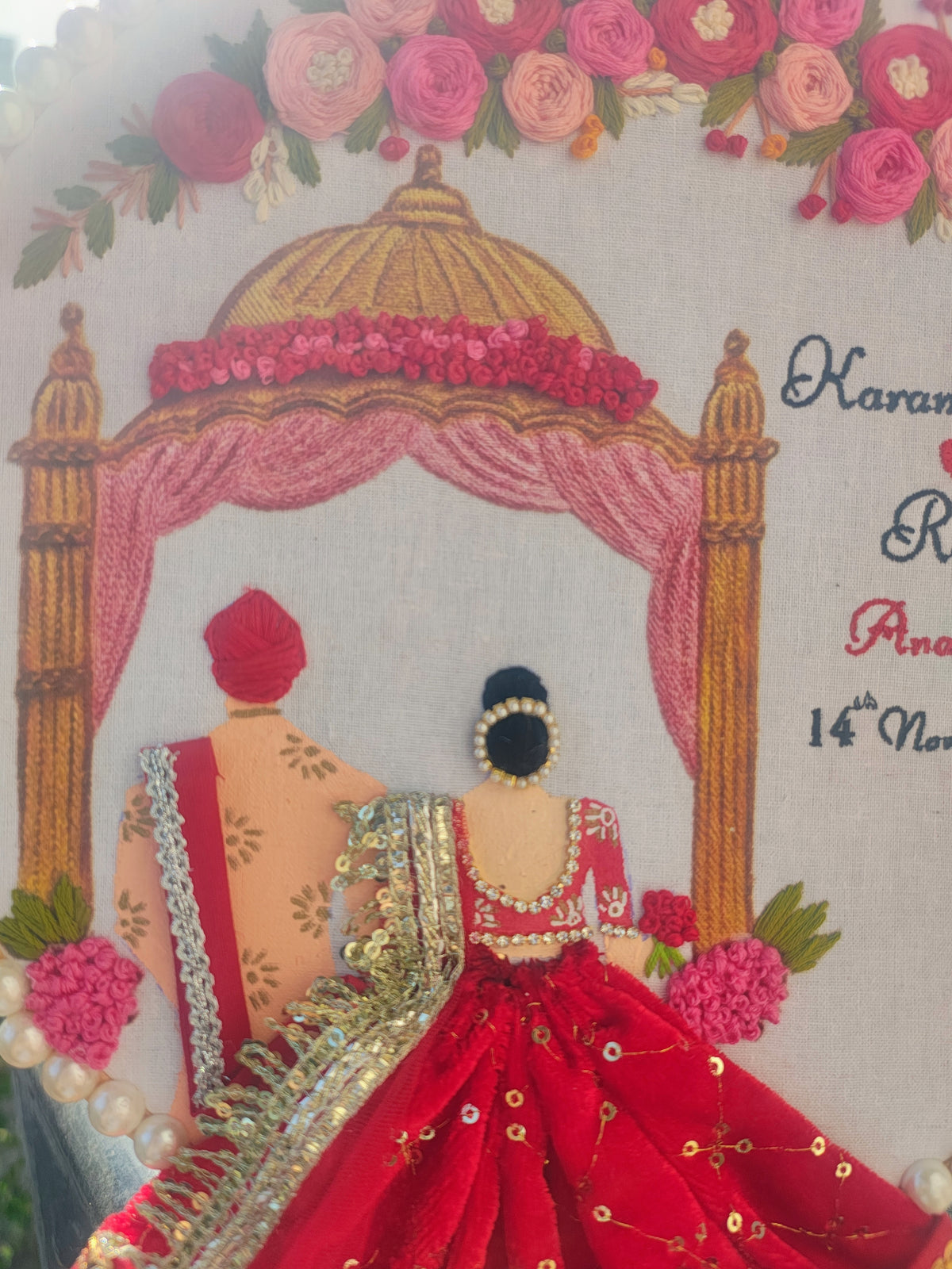 INFINITY CREATIONS Personalized 3D Punjabi Wedding Anand Karaj Hoop | Custom Couple Names Gift