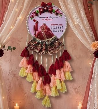 INFINITY CREATIONS Personalized Wedding Embroidery Hoop | Custom Couple Names & Tassel Wall Hanging
