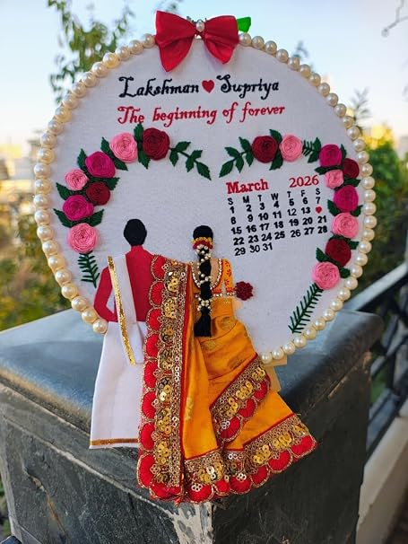 INFINITY CREATIONS Personalized Wedding Embroidery Hoop | Custom Bride & Groom Names Gift