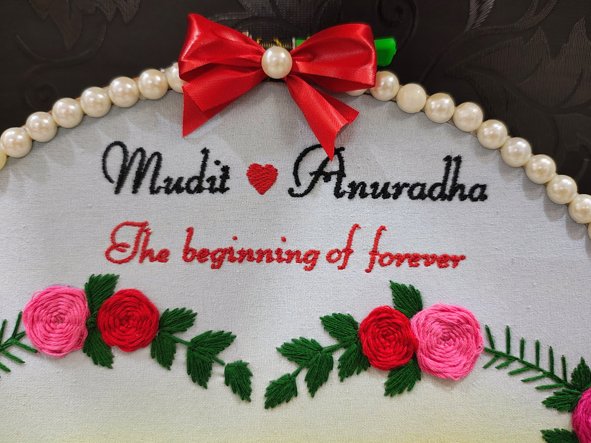 INFINITY CREATIONS Personalized 3D 2in1 colour Indian Wedding Hoop | Custom Couple Names Gift