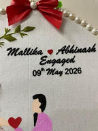 INFINITY CREATIONS Personalized Engagement Embroidery Hoop | Custom Couple Name & Date Gift