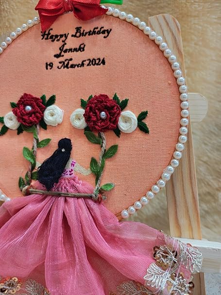 INFINITY CREATIONS Personalized Birthday Embroidery Hoop | Custom Name & Date Gift for Girls