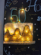 INFINITY CREATIONS Personalized 'Papa' LED String Art with Date | Custom Photo Wall Décor Gift