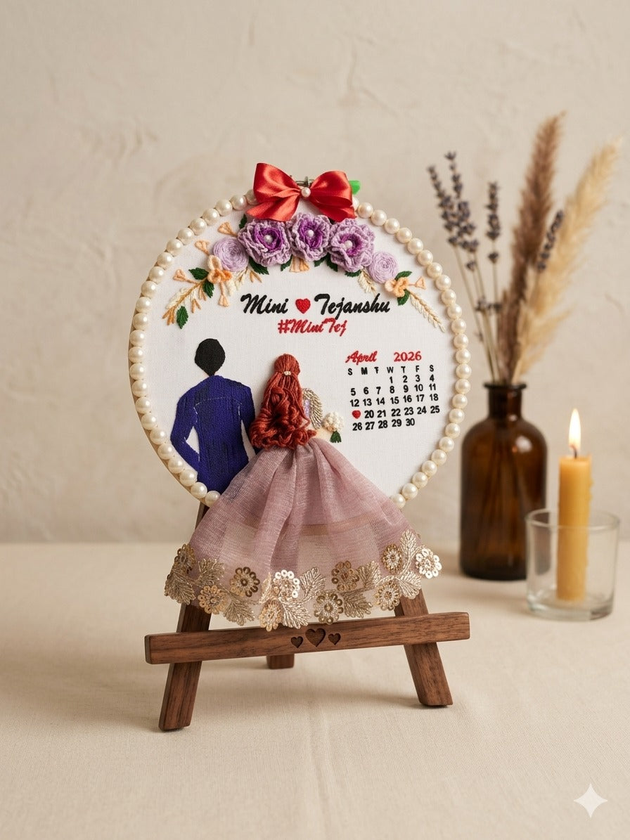 Infinity Creations Personalized Couple Embroidery Hoop – Custom Wedding & Anniversary Gift 10 Inch