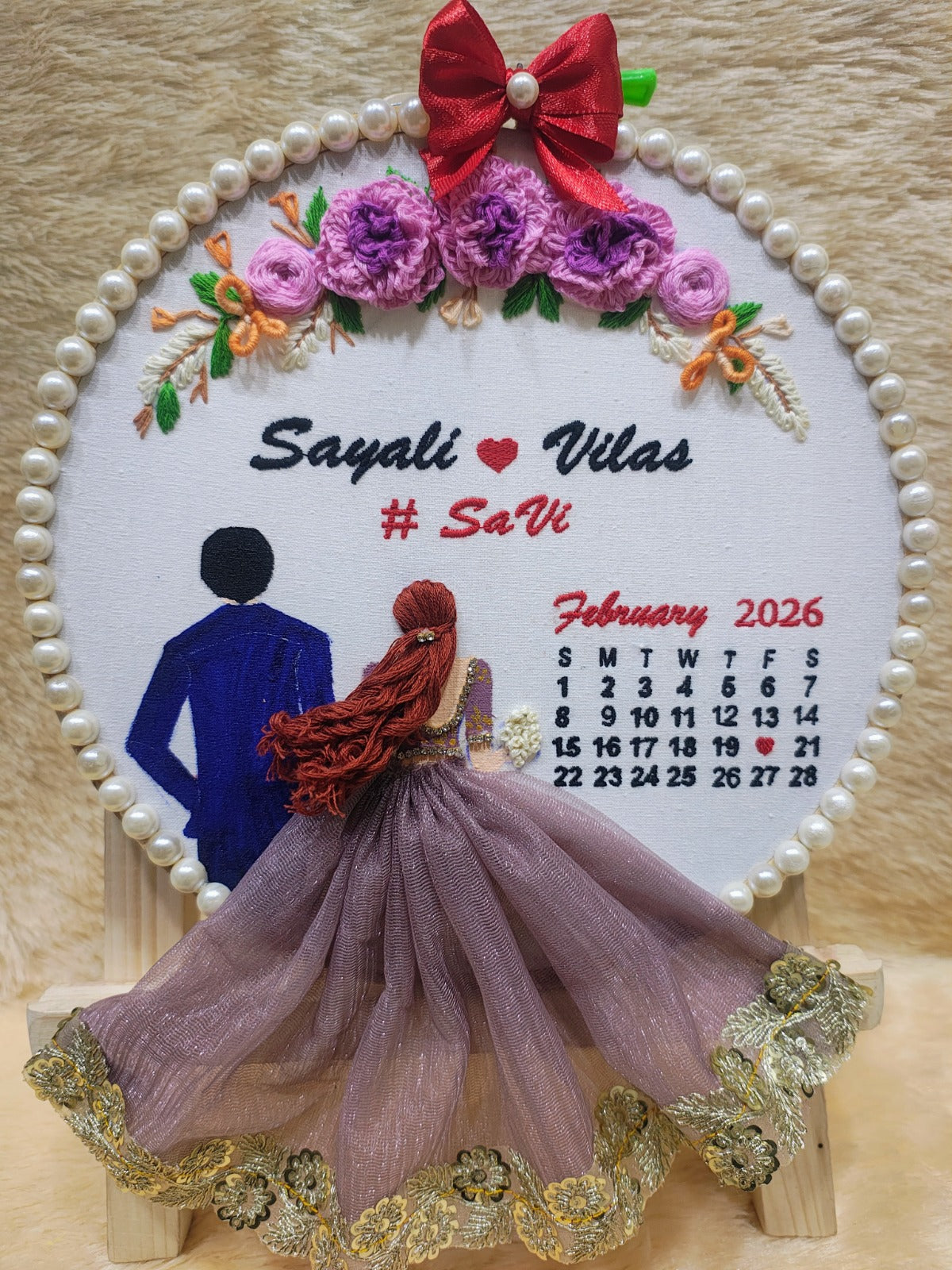 Infinity Creations Personalized Couple Embroidery Hoop – Custom Wedding & Anniversary Gift 10 Inch