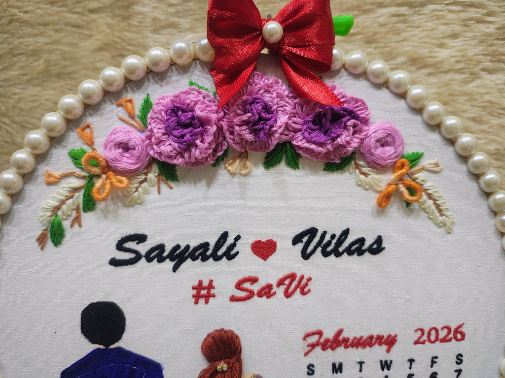 Infinity Creations Personalized Couple Embroidery Hoop – Custom Wedding & Anniversary Gift 10 Inch
