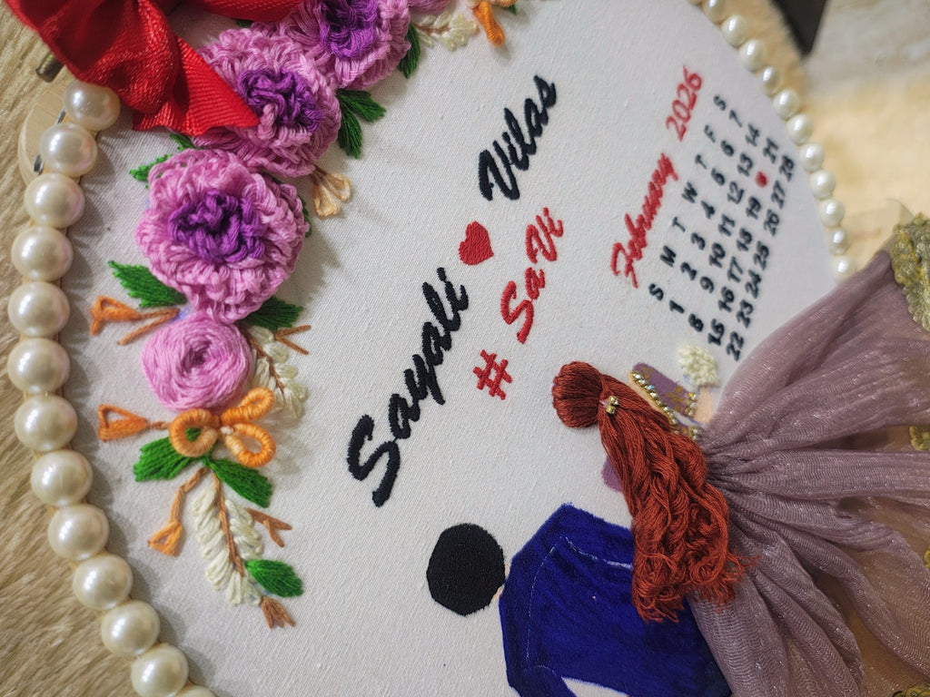 Infinity Creations Personalized Couple Embroidery Hoop – Custom Wedding & Anniversary Gift 10 Inch