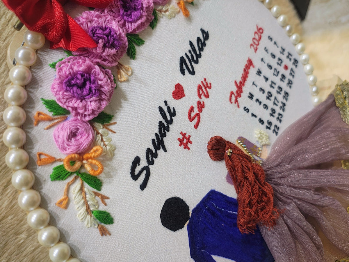 Infinity Creations Personalized Couple Embroidery Hoop – Custom Wedding & Anniversary Gift 10 Inch