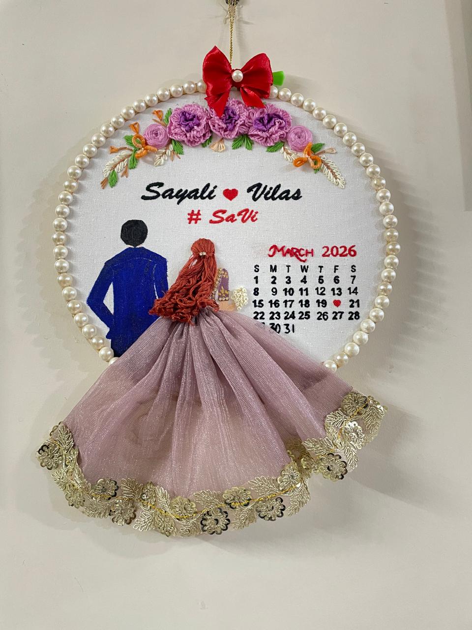 Infinity Creations Personalized Couple Embroidery Hoop – Custom Wedding & Anniversary Gift 10 Inch