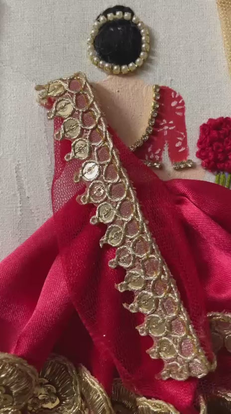 INFINITY CREATIONS Personalized 3D Punjabi Bridal Veena Curtain Hoop | Custom Couple Names Gift
