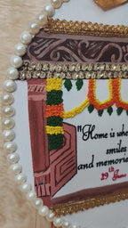 INFINITY CREATIONS Personalized 3D Griha Pravesh Embroidery Hoop | Custom House Warming Gift