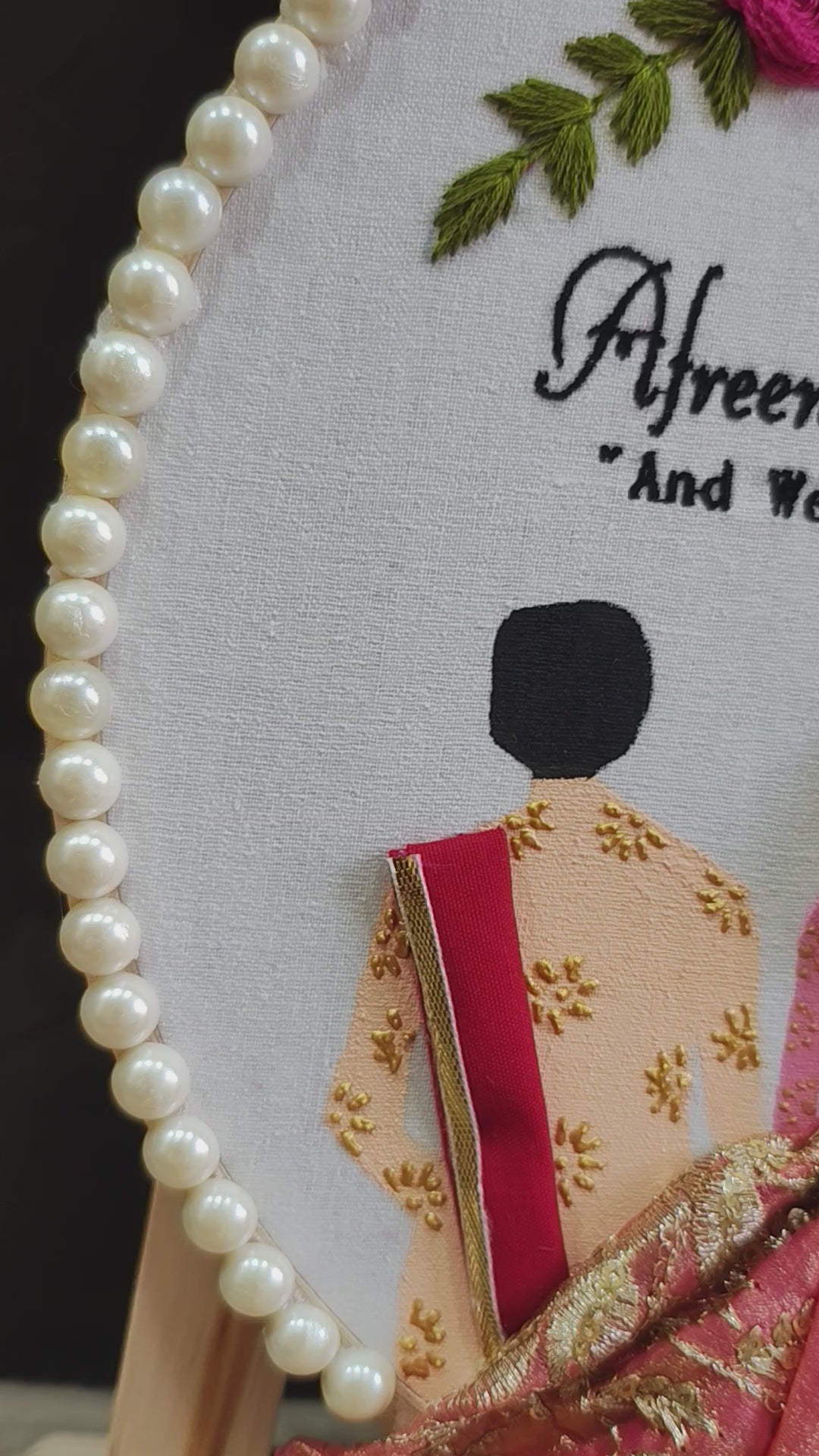 INFINITY CREATIONS Personalized 3D Islamic Nikah Embroidery Hoop | Custom Couple Names Gift