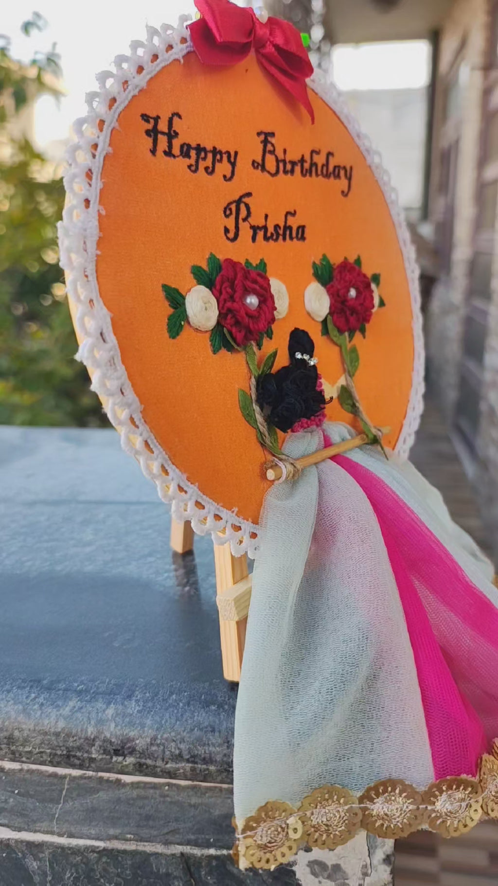 INFINITY CREATIONS Personalized 3D Birthday Photo Embroidery Hoop | Custom Name Gift