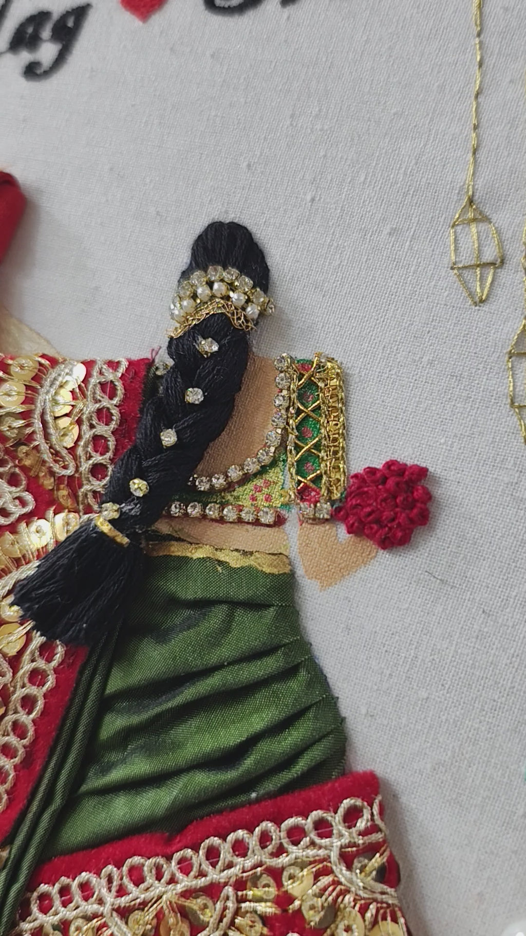 INFINITY CREATIONS Personalized 3D South Indian Wedding Double Hoop | Custom Couple Names Gift